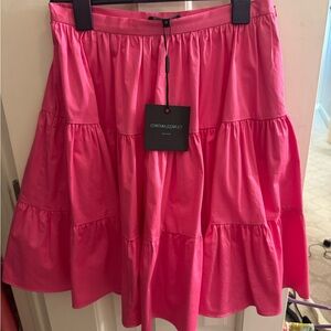 Cynthia Rowley Pink Tiered A-Line Skirt